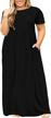 nemidor women's short sleeve loose plain maxi dress with pockets - plus size logo
