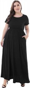 img 2 attached to Nemidor Women'S Short Sleeve Loose Plain Maxi Dress With Pockets - Plus Size