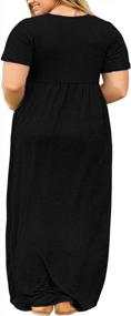img 3 attached to Nemidor Women'S Short Sleeve Loose Plain Maxi Dress With Pockets - Plus Size