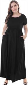 img 1 attached to Nemidor Women'S Short Sleeve Loose Plain Maxi Dress With Pockets - Plus Size
