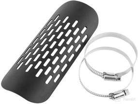 img 3 attached to 🔥 Enhanced Motorcycle Exhaust Heat Protection: Black Stainless Steel Heat Shield for Motorcycles (Straight Grain)