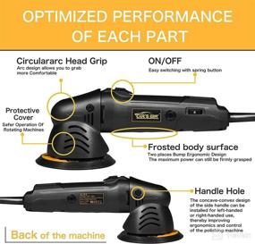 img 3 attached to 🚗 Dual Action Polisher & Car Buffer: Complete 10-Piece Waxing Kit with 5-Inch Random Orbital Polisher, 6 Variable Speeds - Perfect for Car Detailing & Polishing
