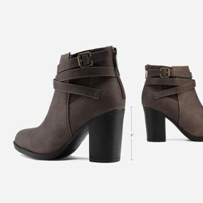 img 1 attached to 👢 TOETOS Chicago Chunky Heel Ankle Booties for Women
