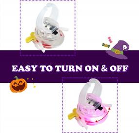 img 1 attached to Spooky Fun For Kids: 50 Light Up Halloween Rings For Glow In The Dark Parties