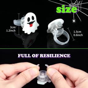 img 2 attached to Spooky Fun For Kids: 50 Light Up Halloween Rings For Glow In The Dark Parties