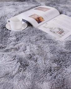 img 1 attached to Plush Grey Shaggy Area Rug 6X9 For Modern Indoor Decor, Extra Soft And Cozy Carpets For Bedroom, Living Room, And Kids' Rooms - Rainlin Fluffy Rugs