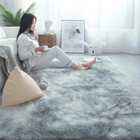 img 3 attached to Plush Grey Shaggy Area Rug 6X9 For Modern Indoor Decor, Extra Soft And Cozy Carpets For Bedroom, Living Room, And Kids' Rooms - Rainlin Fluffy Rugs