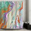 livilan marble shower curtain, abstract shower curtain, colorful shower curtain, watercolor shower curtain set with 12 hooks，mixed grey purple green orange, 72 x 72 inches logo