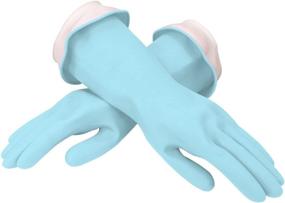 img 1 attached to 💦 Premium WaterBlock Gloves - Medium Size, Blue: Ultimate Hand Protection by Casabella