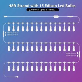 img 3 attached to Set Of 2 MLambert 48Ft Outdoor Patio Lights With 30+5 Multicolor Shatterproof Edison Bulbs - Dimmable RGB Cafe String Lights For Backyard, Bistro, And Garden - Total Length Of 96Ft