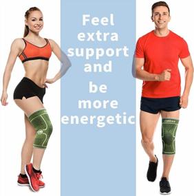 img 1 attached to Ultimate Knee Support: CAMBIVO'S 2 Pack Knee Braces For Men And Women - Relieve Pain And Injury During Running, Weightlifting, And More!