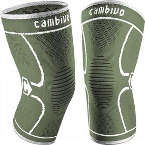 img 4 attached to Ultimate Knee Support: CAMBIVO'S 2 Pack Knee Braces For Men And Women - Relieve Pain And Injury During Running, Weightlifting, And More!