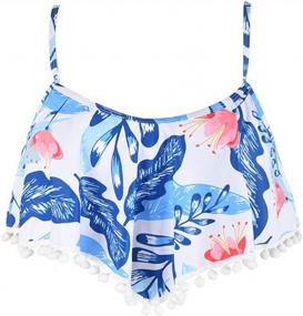 img 2 attached to Firpearl Women'S Flowy Ruffle Bikini Top - Flounce Crop Bathing Suit Top For Fashionable Beach Looks