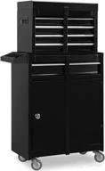 🔒 atbt2315b big red 2 piece rolling storage combo with 5 drawers, lockable system, removable small box, metal tool chest - black logo