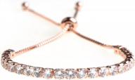 регулируемый браслет-цепочка из розового золота для женщин со сверкающими камнями кубического циркония - роскошный блестящий подарок ювелирных изделий от ashmita логотип
