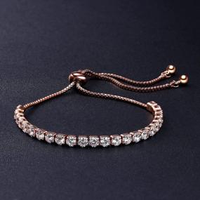 img 2 attached to Rose Gold Adjustable Chain Bracelet For Women With Sparkling Cubic Zirconia Stones - Luxury Shining Jewelry Gift From ASHMITA