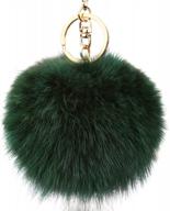 fox fur pom pom keychain car bag charm pendant with novelty design by ursfur- perfect key chain ring accessory logo