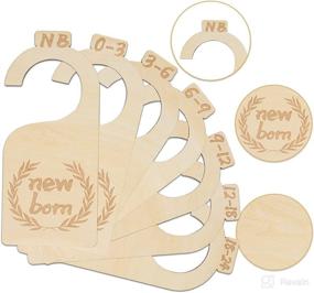 img 2 attached to Premium Wood Baby Closet Dividers - Nursery Decor Set of 7 for Newborn to 24 Months - Baby Closet Organizer - Baby Clothes Organizer (Style 3)