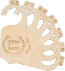 img 4 attached to Premium Wood Baby Closet Dividers - Nursery Decor Set of 7 for Newborn to 24 Months - Baby Closet Organizer - Baby Clothes Organizer (Style 3)