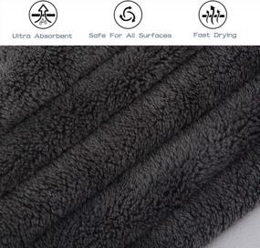 img 3 attached to KinHwa Dish Cloths For Washing Dishes Ultra Absorbent Microfiber Dish Rag Super Soft Kitchen Wash Cloth Easy Cleaning Household Cloth 9.8Inchx9.8Inch Dark Grey 6 Pack
