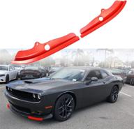 🔴 enhanced front bumper lip protector for 2015-2021 dodge challenger r/t scat pack - red splitter, excludes sxt widebody логотип