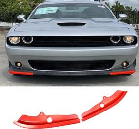 img 3 attached to 🔴 Enhanced Front Bumper Lip Protector for 2015-2021 Dodge Challenger R/T Scat Pack - Red Splitter, Excludes SXT Widebody