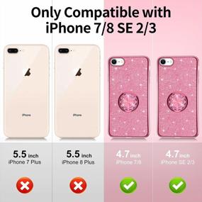 img 3 attached to Sparkling IPhone SE Case 2022/2020, IPhone 7/8 Cover With Diamond Bumper And Ring Stand, Glamorous Phone Case For Women And Girls, Compatible With 4.7 Inch IPhone SE 3Rd / 2Nd Gen / 8/7, Rose Gold