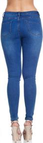 img 3 attached to Женские сверхкомфортные базовые джинсы скинни TwiinSisters с низкой посадкой и комфортной эластичной тканью