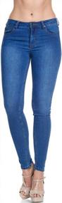 img 2 attached to Женские сверхкомфортные базовые джинсы скинни TwiinSisters с низкой посадкой и комфортной эластичной тканью