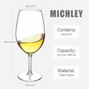 img 2 attached to 4-Pack 21.5 Oz Oversized Tritan Plastic Stemmed White Wine Glasses Dishwasher Safe By MICHLEY