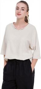 img 1 attached to Soojun Women'S Essential Casual Loose Cotton Linen Tops Blouses - Perfect For Everyday Wear!