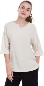 img 4 attached to Soojun Women'S Essential Casual Loose Cotton Linen Tops Blouses - Perfect For Everyday Wear!