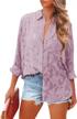 elegant jacquard chiffon blouse for women- solid color long sleeve button down shirts by prettygarden tops logo