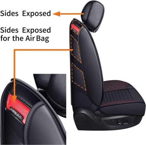 img 1 attached to Ford F150 Front Seat Covers For 2009-2022 Truck Pickup Super Crew Cab Regular Cab Extended Cab Waterproof Leather Seat Protectors Custom Fit For 2017-2022 F250 F350 F450(2 PCS Front