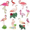 flamingo embroidered iron on patches for women' girls' clothes backpacks diy accessory (10 pcs/pack) 2 logo