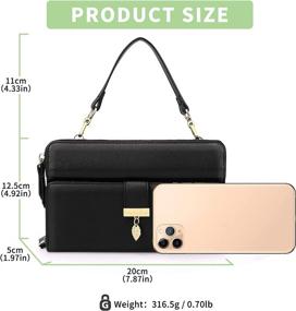 img 1 attached to Black Crossbody Wallet with Smartphone Blocking: Women's Handbags & Wallets