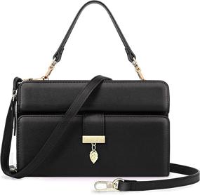 img 4 attached to Black Crossbody Wallet with Smartphone Blocking: Women's Handbags & Wallets