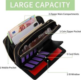 img 2 attached to Black Crossbody Wallet with Smartphone Blocking: Women's Handbags & Wallets