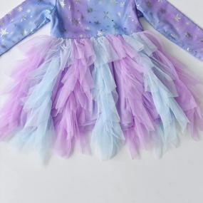 img 3 attached to 2-8T Toddler Girls Winter Long Sleeve Flower Party Tutu Dress By DXTON
