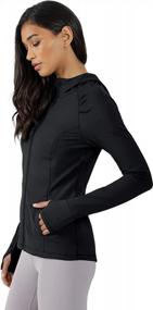 img 2 attached to Yogalicious Lightweight Full-Zip Hooded Workout Jacket With Thumbholes