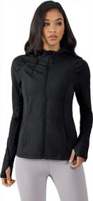 img 4 attached to Yogalicious Lightweight Full-Zip Hooded Workout Jacket With Thumbholes