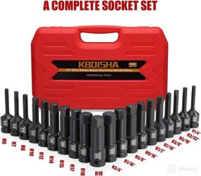 img 2 attached to 🔧 KBOISHA 1/2-Inch Impact Hex Driver Set, 20-Piece SAE and Metric Socket Set 1/4” - 3/4”, 6mm - 19mm CR-MO Steel Sockets | ANSI Standards Compliant | With Sturdy Storage Case