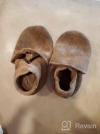 img 1 attached to 👶 SAYOYO Cowhide Toddler Boys' Slippers with Skid-Resistant Prewalker Soles review by Christopher Tillman