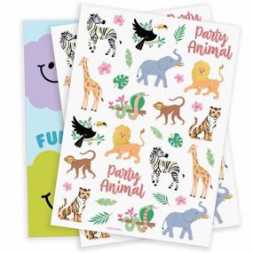 img 3 attached to Wild Jungle Temporary Tattoos - 36 Unique Elephant, Giraffe, And Tiger Styles Ideal For Safari-Themed Parties, Baby Showers, And Arts And Crafts