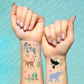 img 2 attached to Wild Jungle Temporary Tattoos - 36 Unique Elephant, Giraffe, And Tiger Styles Ideal For Safari-Themed Parties, Baby Showers, And Arts And Crafts