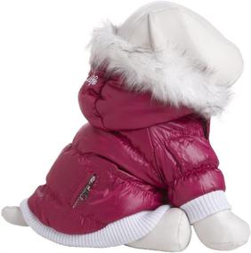 img 3 attached to Medium Pet Life Fashion Parka with Removable Hood - Metallic Pink