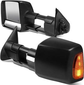 img 4 attached to Enhance Your Toyota Tacoma's Towing Performance with DNA Motoring TWM-071-T888-BK-AM Pair Powered+Heated Towing Mirrors w/LED Turn Signal Light (Compatible with 2005-2015 Tacoma Models)