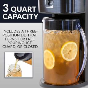 img 2 attached to HomeCraft HCIT3BS 3-Quart Black Stainless Steel Café' Iced Tea And Coffee Brewing System, 12 Cups, Strength Selector & Infuser Chamber, Perfect For Lattes, Lemonade, Flavored Water, Large Pitcher