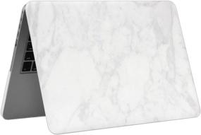 img 2 attached to UESWILL Marble Pattern Smooth Hard Shell Case Compatible With MacBook Pro 13 Inch With Retina Display No CD-ROM (Model A1502/A1425, Early 2015/2014/2013/Late 2012), (White)