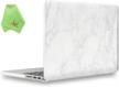 ueswill marble pattern smooth hard shell case compatible with macbook pro 13 inch with retina display no cd-rom (model a1502/a1425, early 2015/2014/2013/late 2012), (white) logo
